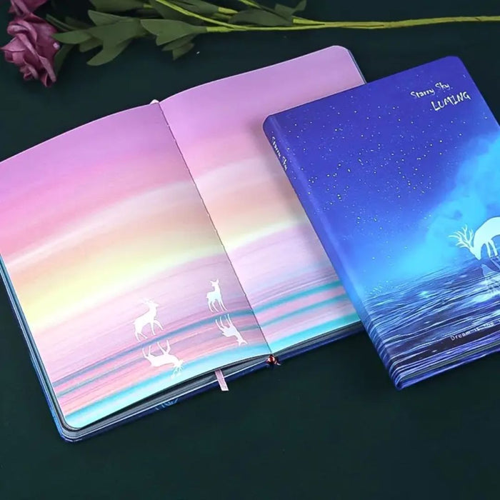 Starry Sky A5 Journal Notebook  | Glow Cover | Pack of 1 Diary