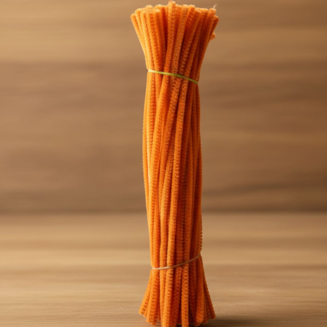 Caramel  Brown Plain Pipe Cleaner for Craft and Bouquet l Pack of 100Pc