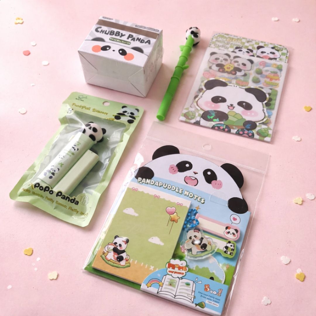 Premium Panda Stationary Combo Kit l Return Gift set l (5pcs) Pack of 1