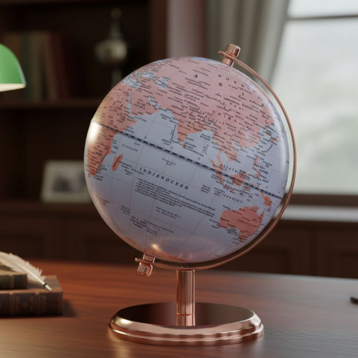 World Globe Prime 8 Inch White Rose Gold color (1pcs) Pack of 1