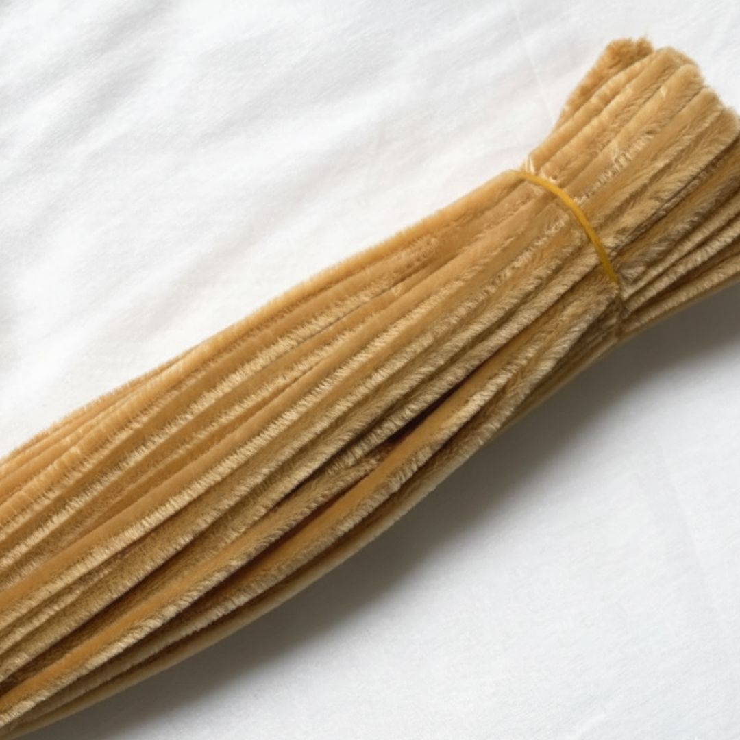 Light Coffee Plain Pipe Cleaner for Craft and Bouquet l Pack of 100Pc