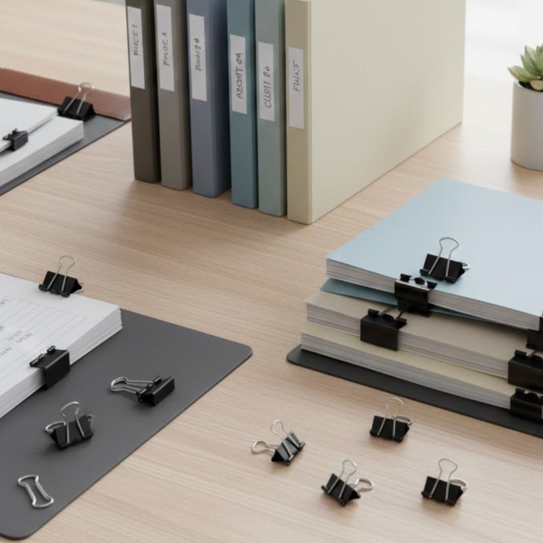 Premium Black Binder Clips l 19mm (40Pcs) Pack Of 1