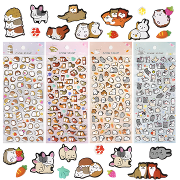 (Buy 1 Get 1 Free ) Cute 3D Dog Theme Puffy Stickers l Pack of 1 contains 1 sheet
