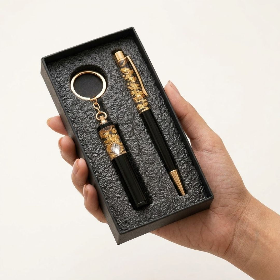 Crystal Pen & Foiled Keychain Gift Set | Pack Of 1