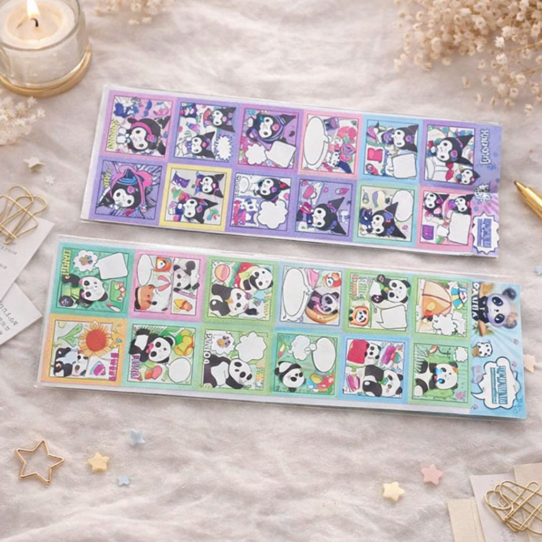 (Buy 1 Get 1 Free ) Cute Cartoon Sticker Sheet |  Scrapbook Sheet l Pack of 1 contains 1 sheet