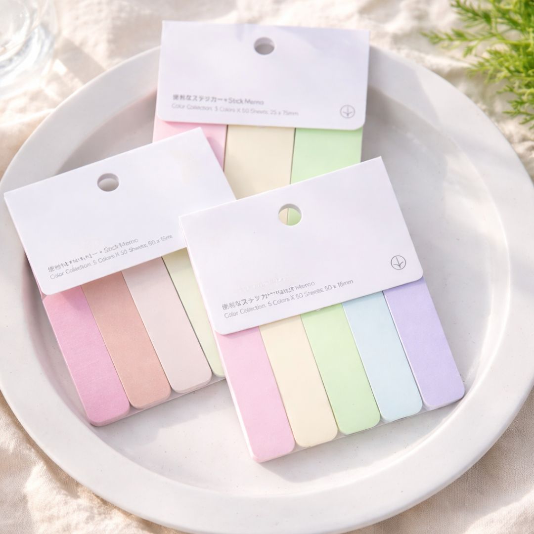 Pastel 5 in 1 Colorful Page Marker sticky notes | cute Sticky Index Notes l Pack of 1 contains 100 sheets