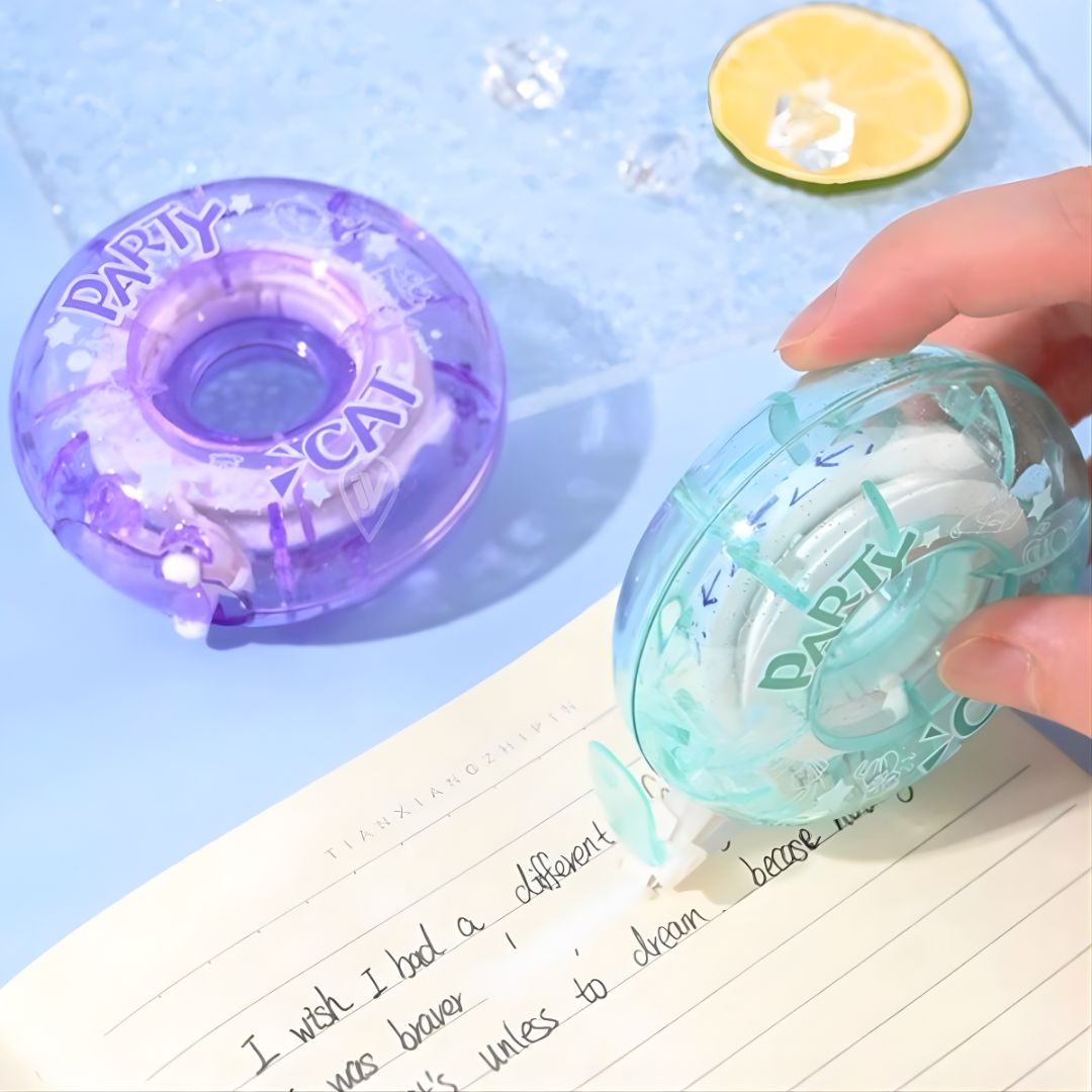 Pastel Donut Design Correction Tape | 5MMX 8M l Smooth Correction Roller l  Pack of 1