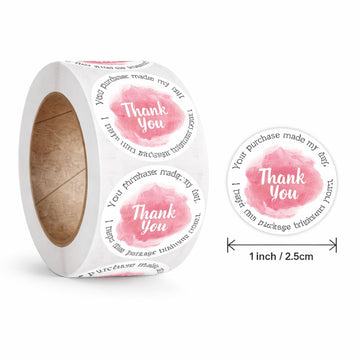 (JUMBO ROLL) Thank you labels for your small business (500 Labels) 1inch