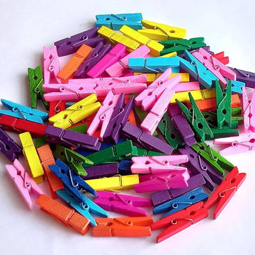 Small Colorful Wooden Clips 2inch (50pcs) Pack Of 1