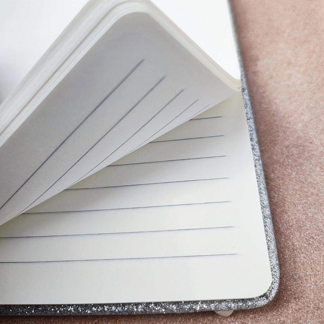 A7 Glitter Softcover Ruled Diary Single Undated Journal | Pack Of 1