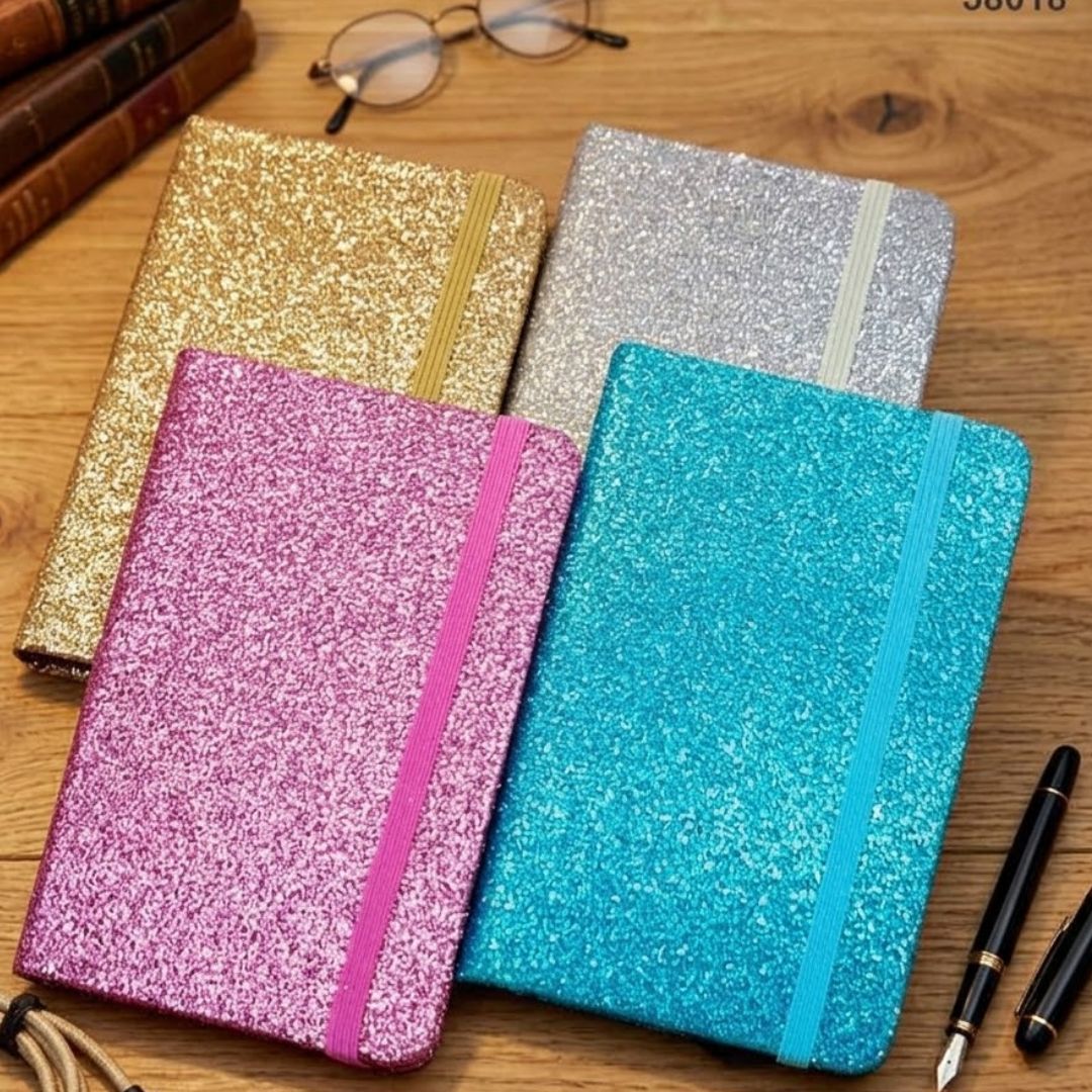 A7 Glitter Softcover Ruled Diary Single Undated Journal | Pack Of 1
