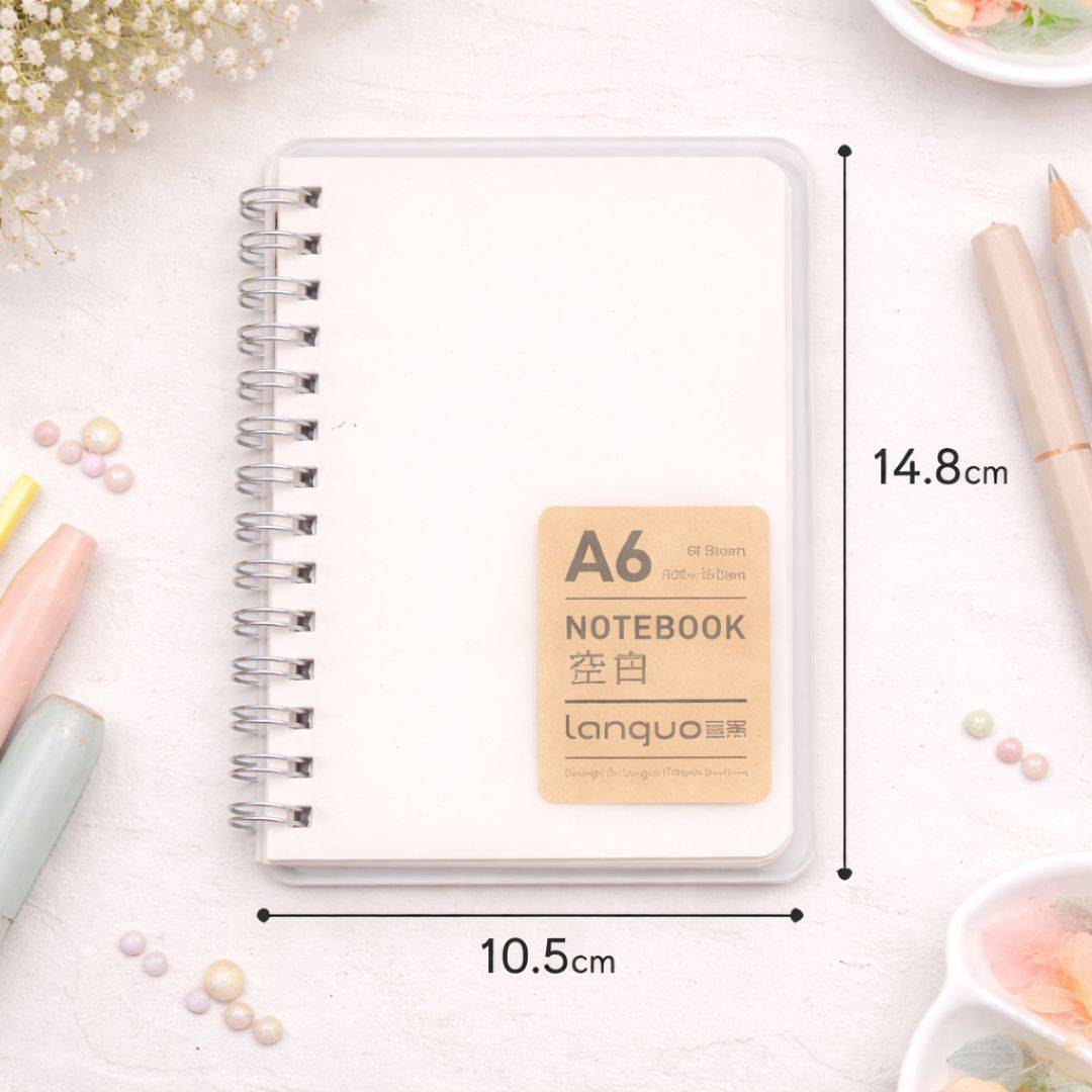 Spiral A6 Notebook | Blank Pages Pocket Journal for Students & Office |Pack of 1