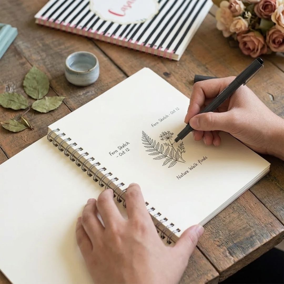 Premium A5 Spiral Notebook (Plain) – Blank Pages for Creative Use | Pack of 1