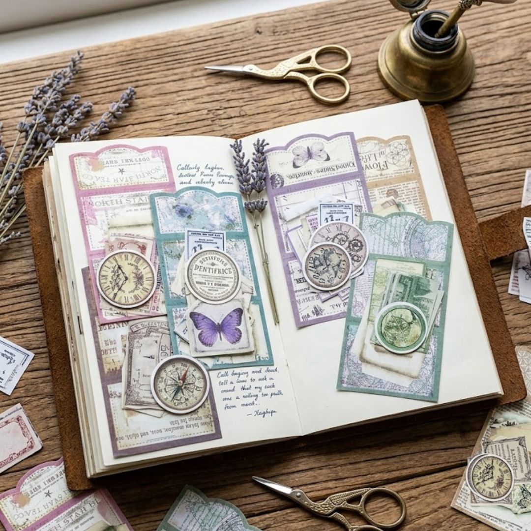 Aesthetic Vintage Paper Pack – DIY Scrapbooking & Journal Decor | Pack of 1