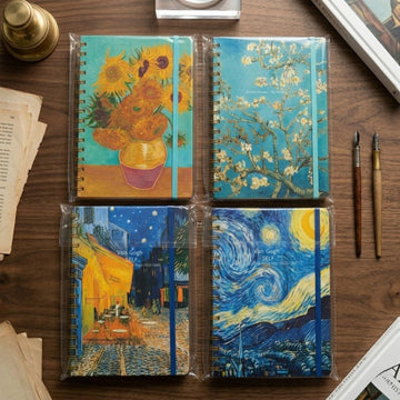 Van Gogh Starry Night Aesthetic A5 Spiral Ruled Notebook | Pack of 1