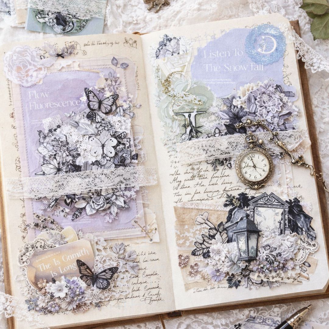 Soft Lace Stickers – 30 PCS Aesthetic Journal Pack | Pack of 1