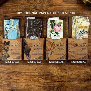 Vintage Collage Paper Pack – 50 PCS Scrapbooking & Journaling Stickers | Pack of 1