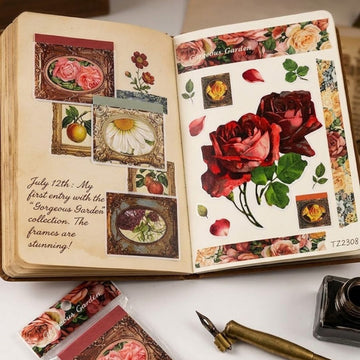 Rose Vintage Sticker Pack – DIY Scrapbooking & Craft Sticker Book | Pack of 1
