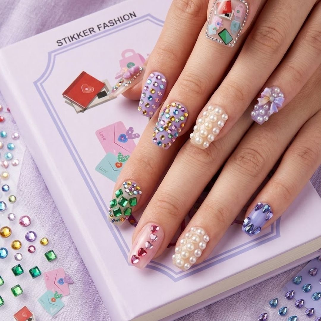 Aesthetic Crystal Stickers – DIY Nail, Journal & Craft Decoration | Pack of 1