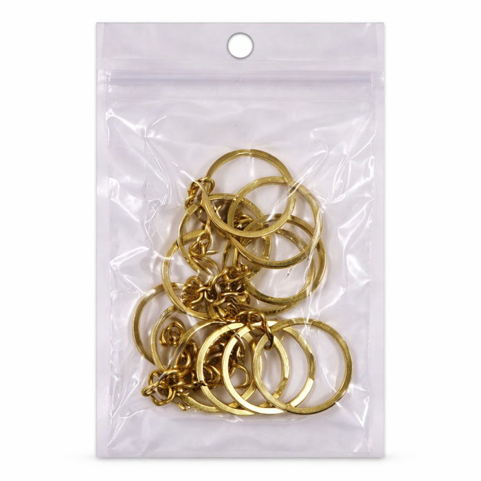Keychain Rings Set – Metal Split Rings with Chain for DIY Crafts (12 PCS) | Pack of 1