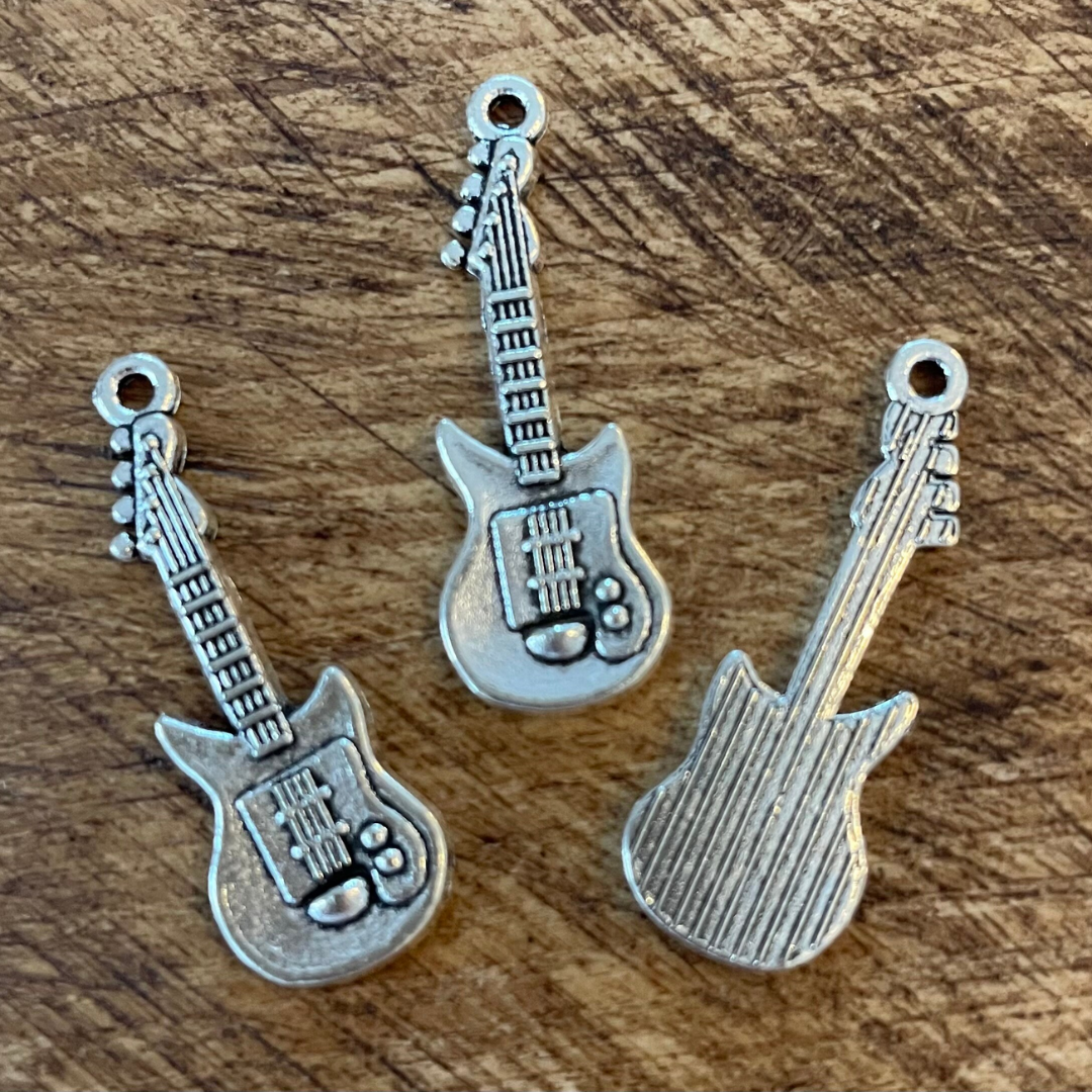 Metal Craft Charms – Guitar Design  DIY Jewellery & Art Ball Pen (5pcs)