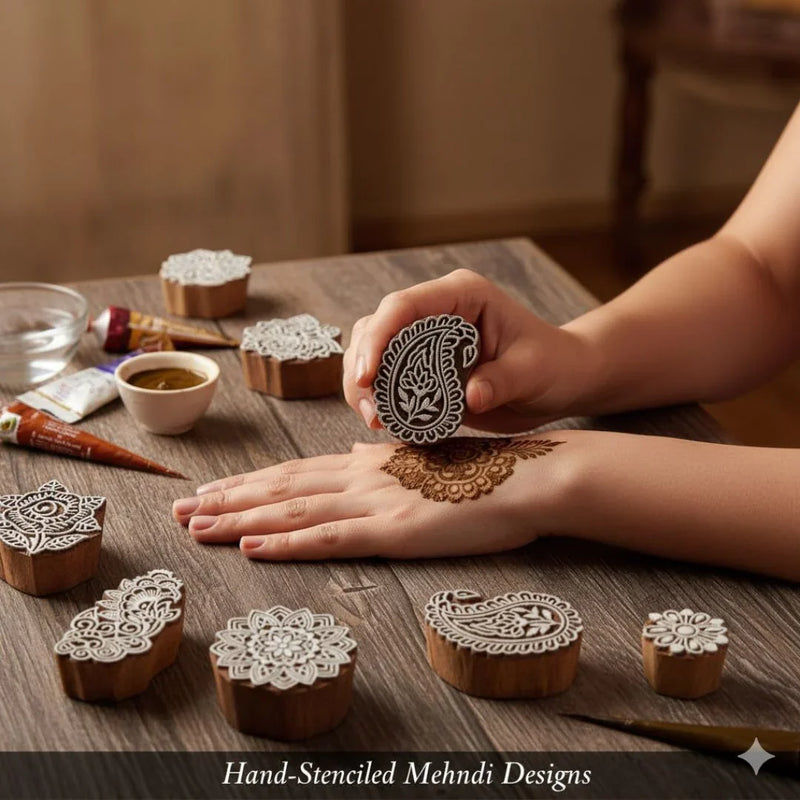 Cloth printing shaped wooden stamps (Assorted design) (1-stamp)