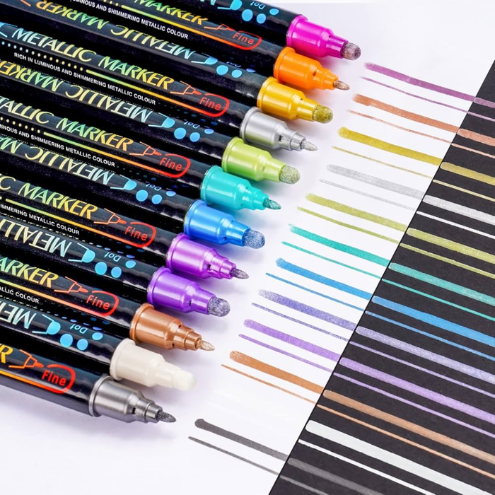 Metallic Marker Twin Tip | 12Pcs