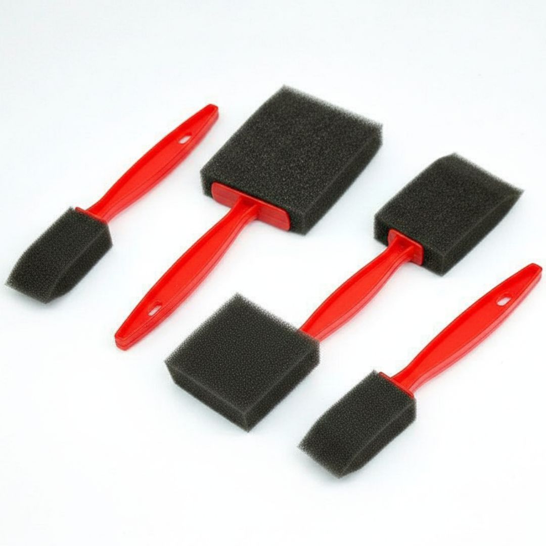 Black Sponge Brush Set with Plastic Handles (5pcs) pack of 1