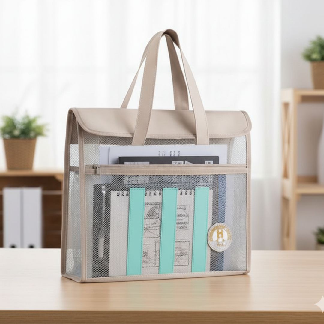 Large Transparent Expanding Folder Bag | 34×33 cm (1 pcs)