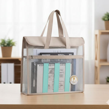 Large Transparent Expanding Folder Bag | 34×33 cm (1 pcs)