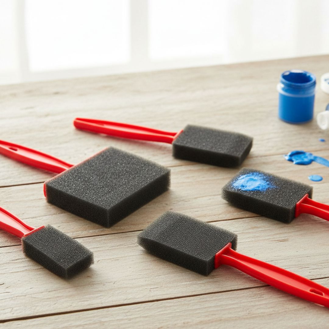 Black Sponge Brush Set with Plastic Handles (5pcs) pack of 1