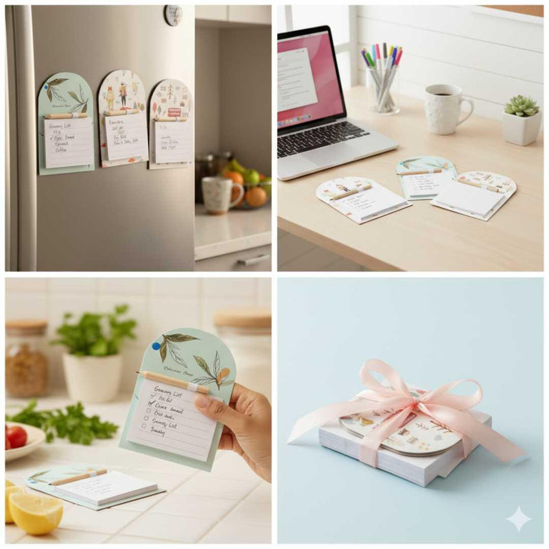 Mini Magnetic Memo Pad with Pen for Fridge - Stay Organized and Never Forget