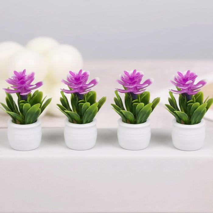 Miniature Purple Flower Trees (4pcs) Pack of 1