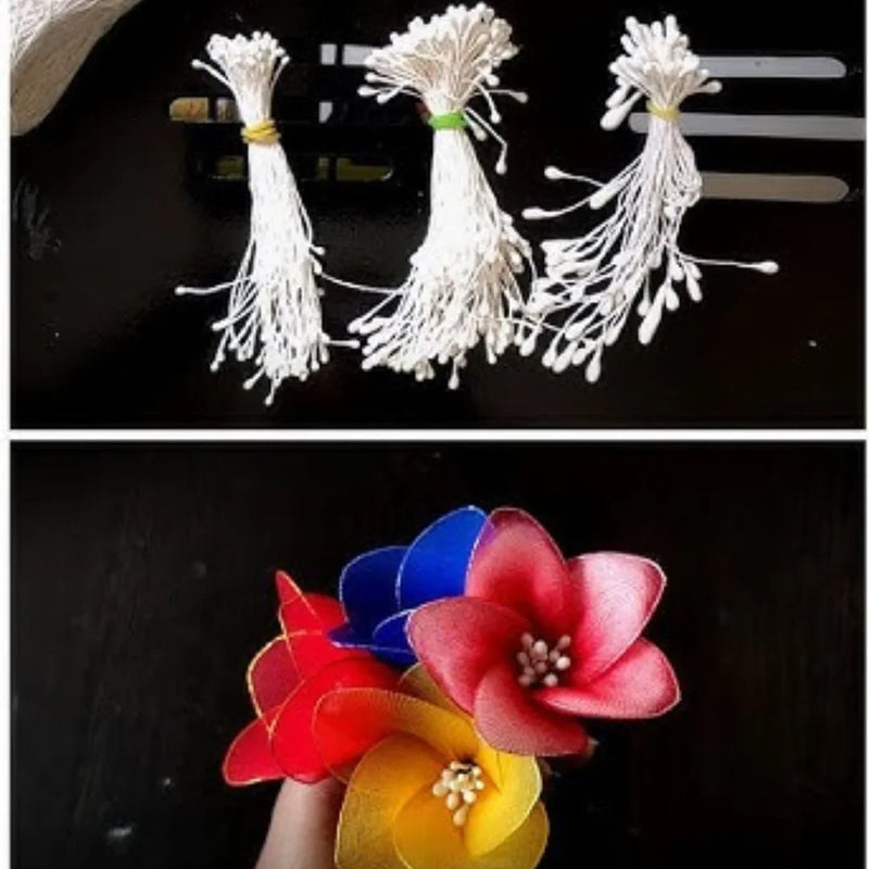 Artificial Flower pollens  Pack Of 5 Rice White | Used in combination with pipe cleaners