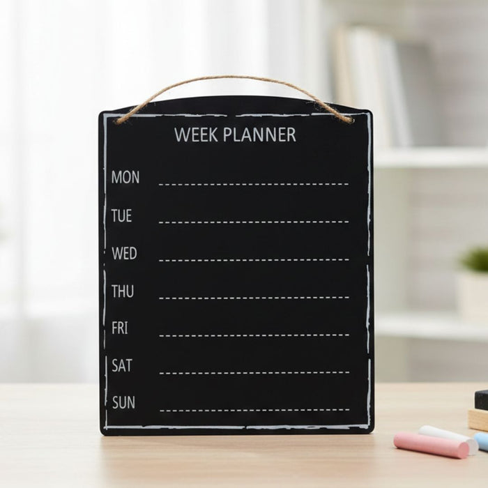 Reusable Blackboard Weekly Planner - Wall-Mounted or Desktop (1pcs) pack of 1