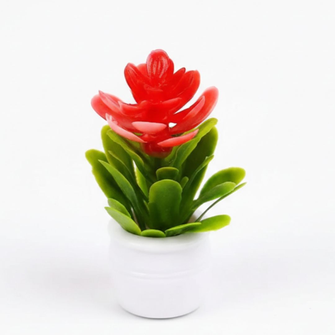 Miniature Red Flower Tree (4pcs) Pack of 1