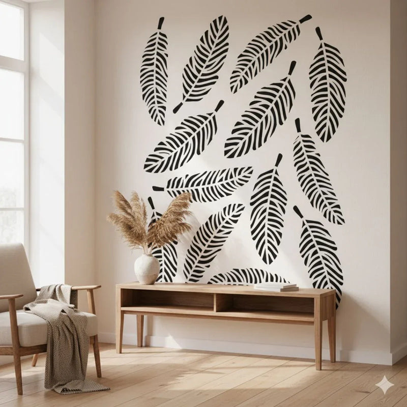 Drawing Stencil Plastic A4 Big Leaf Design