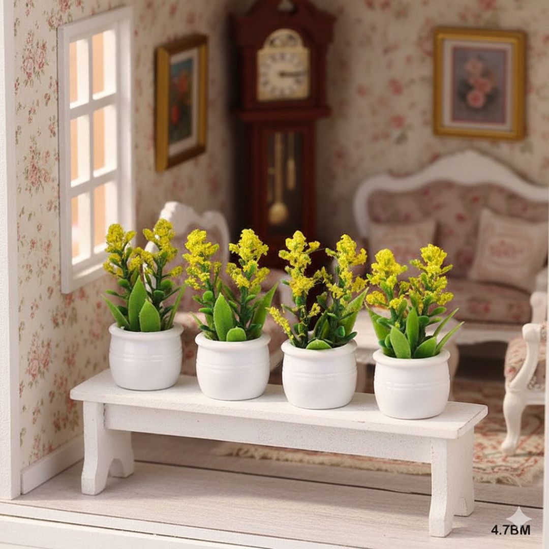 Miniature Yellow Flower plant (4pcs) Pack of 1