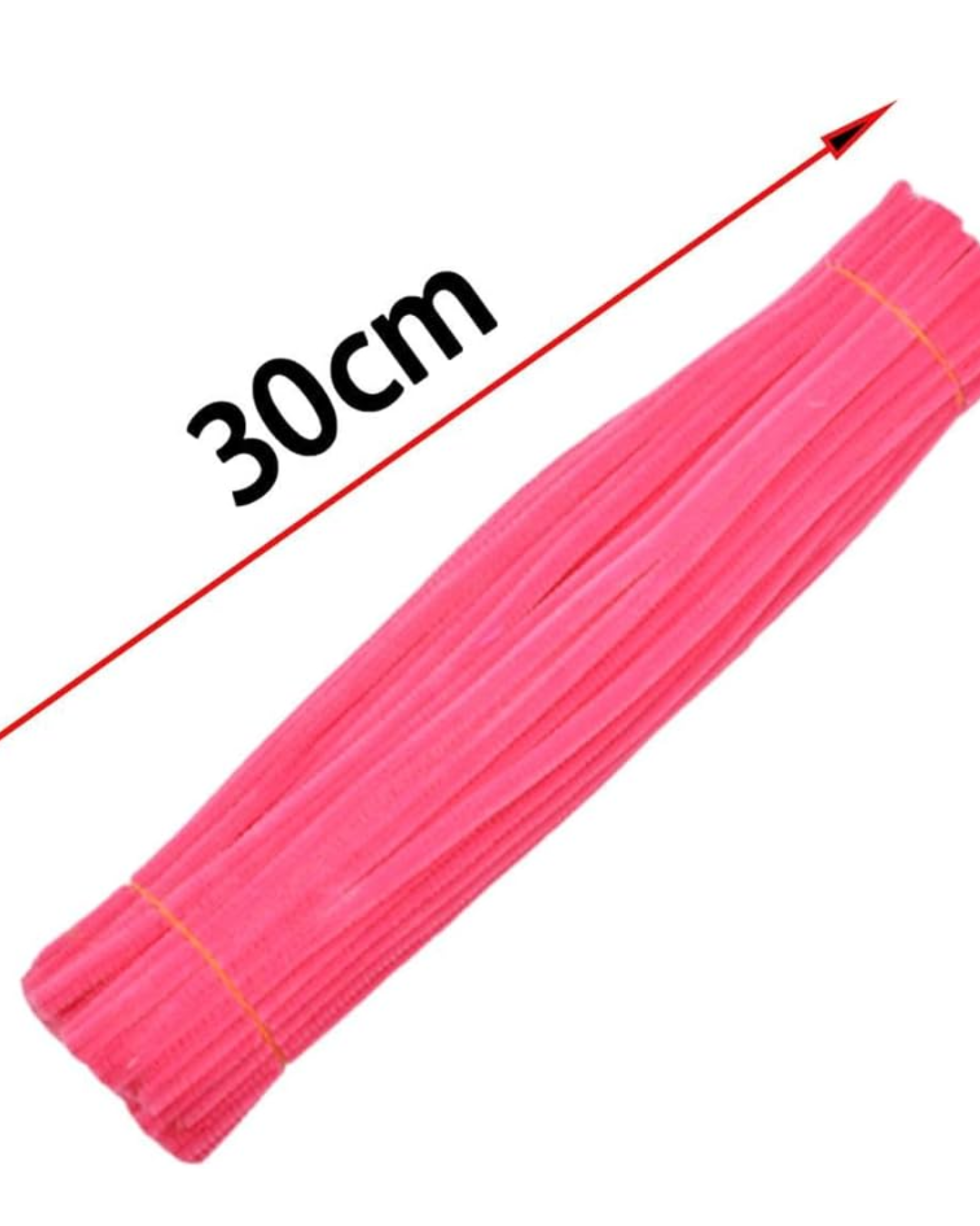 Neon Pink Pipe Cleaners Pack – Soft Craft Stems for DIY Art & Decoration l Pack of 100 pcs