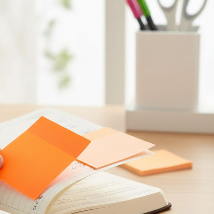 Fluorescent Orange Plastic Sticky Notes (3x3 Inch) pack of 1