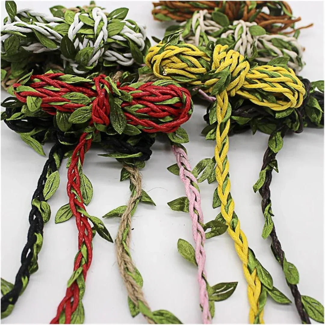 Ravrai Craft - Mumbai Branch ropes Jute Rope With Leaf 12Pcsx3Mtr