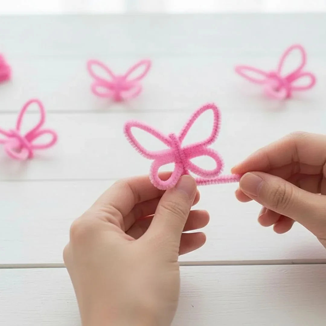 Light Pink Plain Pipe Cleaner for Craft and Bouquet l Pack of 100Pc