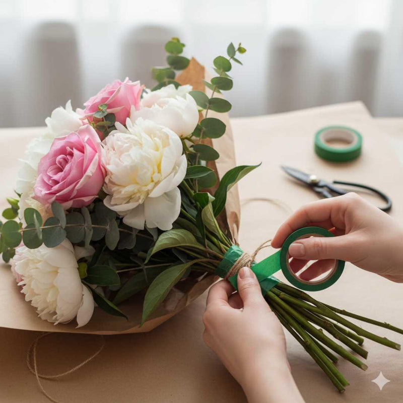 (Buy 1 Get 1 Free) Premium Craft Flower Making Tape l  Green l Pack of 1 l Used in combination with pipe cleaners