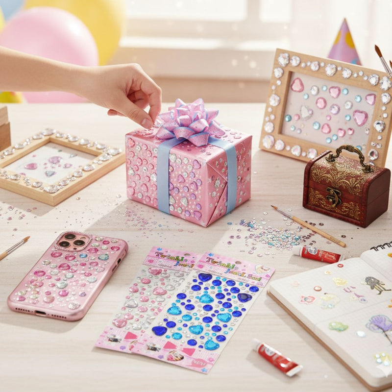 Sparkling Crystal Heart Stickers for Crafts & Decoration