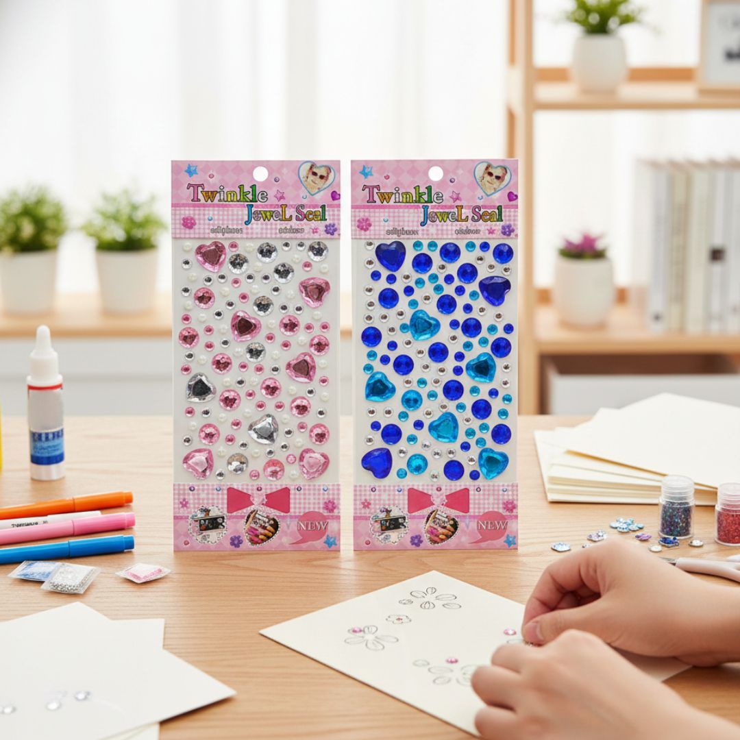 Sparkling Crystal Heart Stickers for Crafts & Decoration