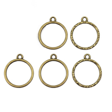 Copper Bezel Charms (5 Pcs) | Pack of 1