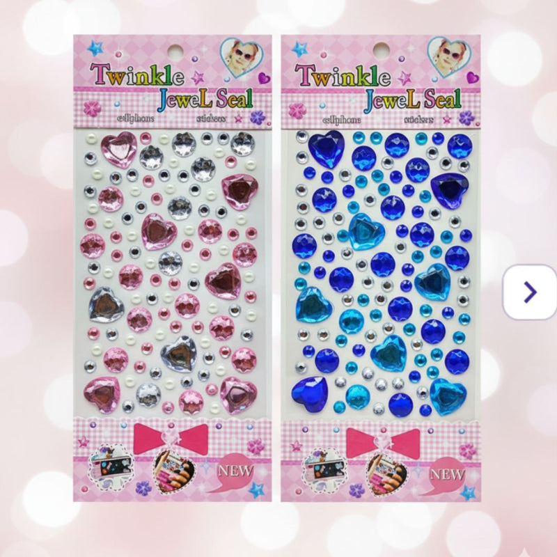 Sparkling Crystal Heart Stickers for Crafts & Decoration
