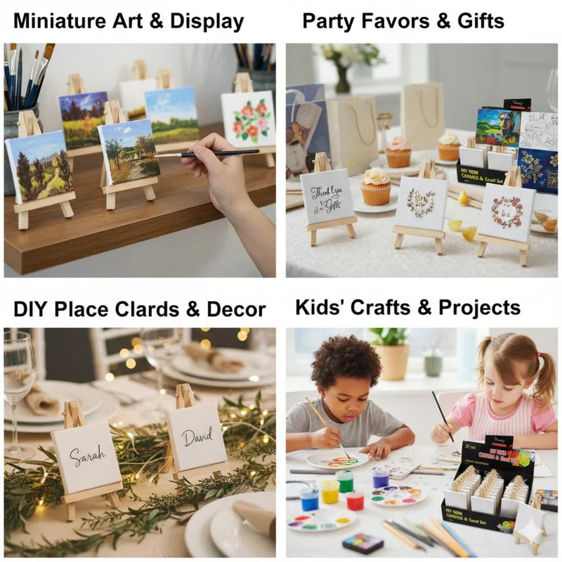 Wooden Easel with Canvas (10*10) | Canvas & easel