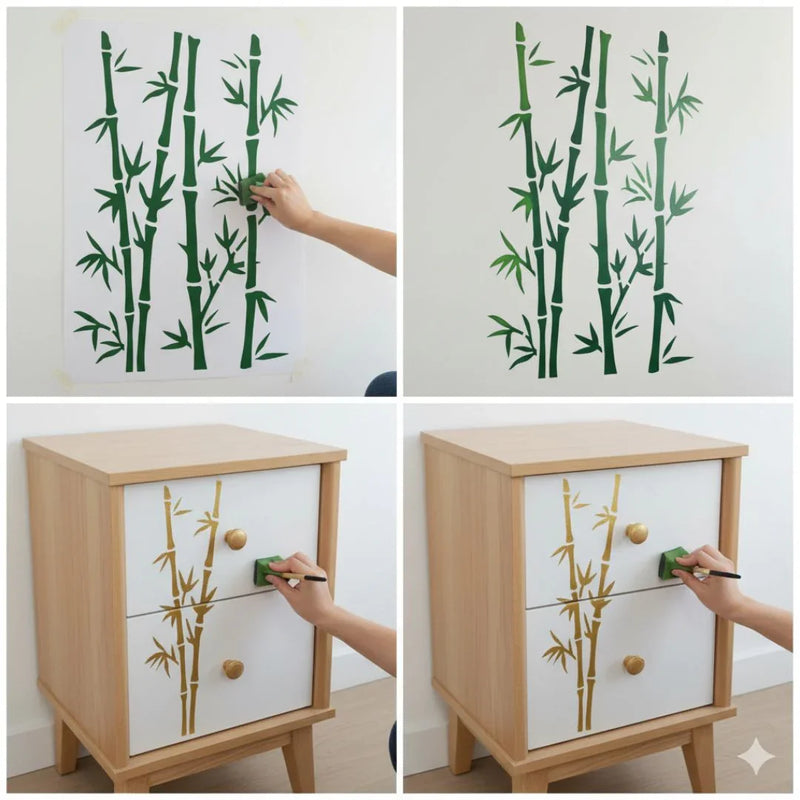 Drawing Stencil Plastic A4 Bamboo Trees