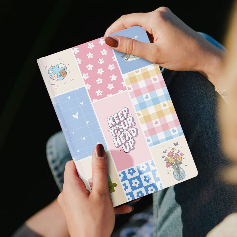 Keep Your Head Up 2026 Planner | Cute Pastel A5 Hardbound Self-Care & Positivity Journal